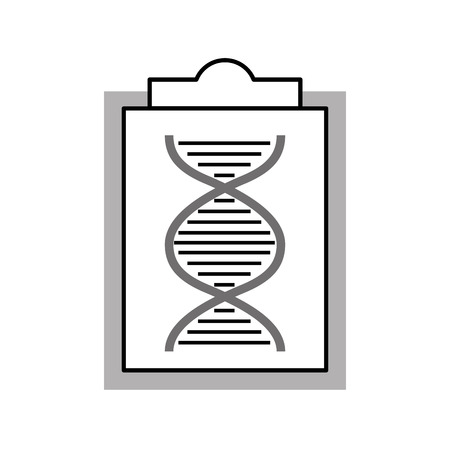 paper clipboard with dna molecule vector illustration designのイラスト素材