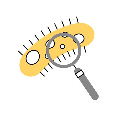 Study of bacteria with magnifying glass vector illustration designのイラスト素材