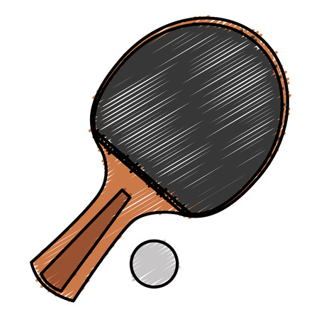 Table tennis  racket and ball vector illustration designのイラスト素材