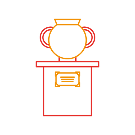Old museum vase on column vector illustration designのイラスト素材