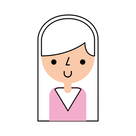 cute woman avatar character vector illustration designのイラスト素材
