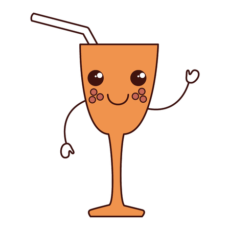 Cocktail cup character vector illustration designのイラスト素材