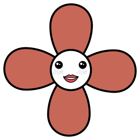 cute flower character vector illustration designのイラスト素材