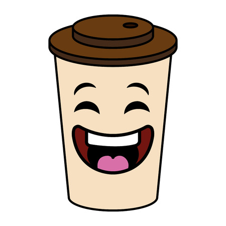 coffee in plastic cup character vector illustration designのイラスト素材