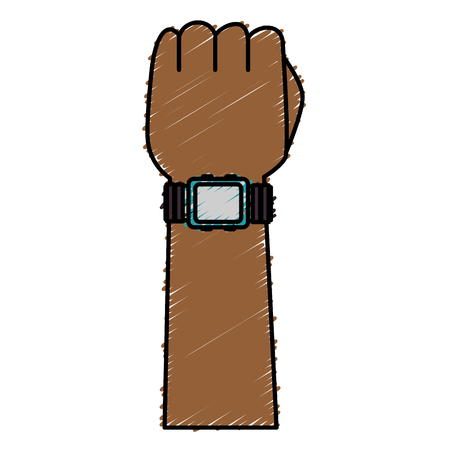 hand with wristle watch isolated icon vector illustration designのイラスト素材