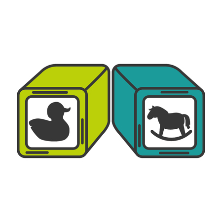 cubes and blocks toy vector illustration designのイラスト素材