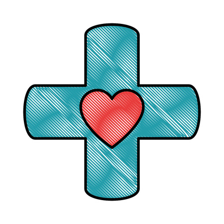 medical symbol icon over white background vector illustrationのイラスト素材