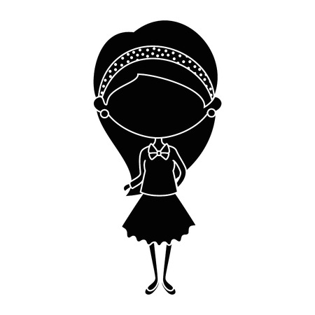 girl wearing casual clothes icon over white background vector illustrationのイラスト素材