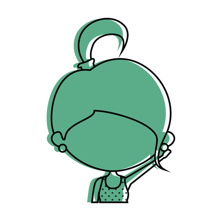 girl face icon over white background colorful design vector illustrationのイラスト素材