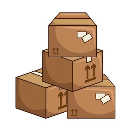 Delivery boxes piled up icon vector illustration graphicのイラスト素材