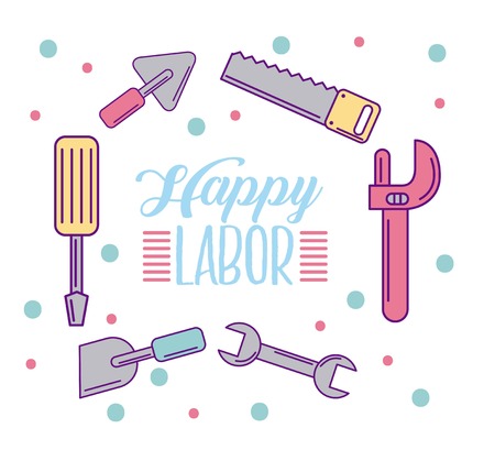 happy labor day icon vector illustration design graphicのイラスト素材