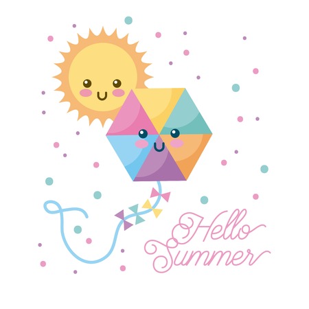 hello summer cartoon icon vector illustration design graphicのイラスト素材