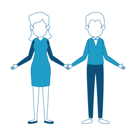 businesspeople standing icon over white background colorful design vector illustrationのイラスト素材