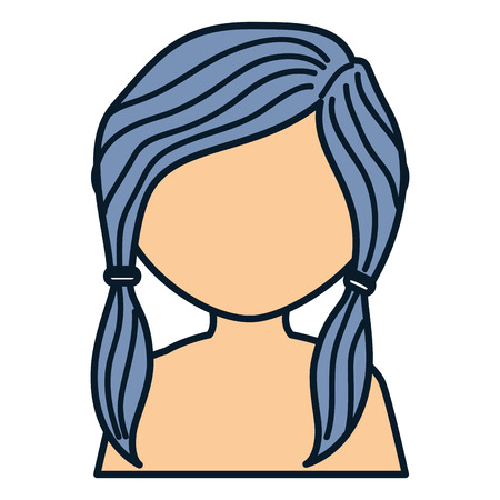 beautiful woman shirtless avatar character vector illustration designのイラスト素材
