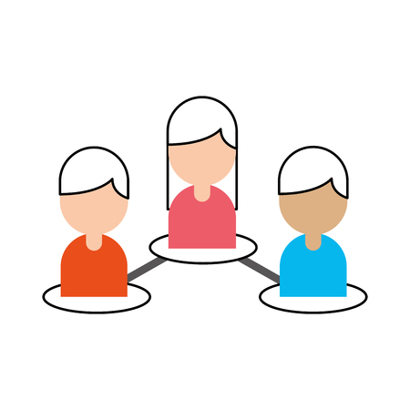 Teamwork people avatars network vector illustration designのイラスト素材