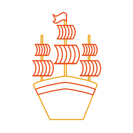 Antique sailboat isolated icon vector illustration designのイラスト素材