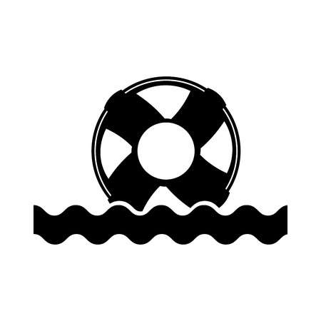 Float lifeguard with sea waves illustration designのイラスト素材