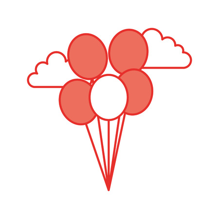 balloons party isolated icon vector illustration designのイラスト素材
