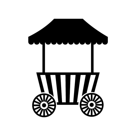 carnival fast food cart with wheels vector illustration designのイラスト素材