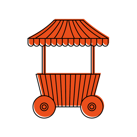 carnival fast food cart with wheels vector illustration designのイラスト素材