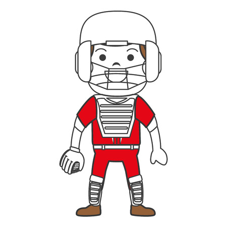 baseball player catcher avatar character vector illustration designのイラスト素材
