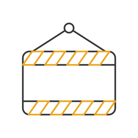 Construction Banner Hanging Icon Vector Illustration Design