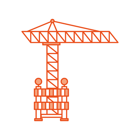 construction crane with fence vector illustration designのイラスト素材