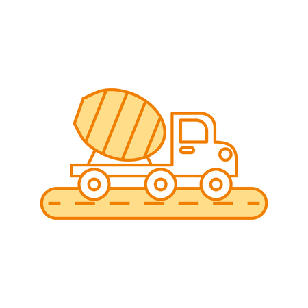 mixer construction vehicle isolated icon vector illustration designのイラスト素材