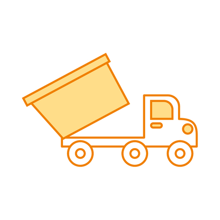 dump truck construction vehicle isolated icon vector illustration designのイラスト素材