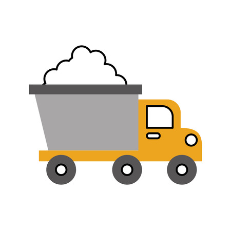 dump truck construction vehicle isolated icon vector illustration designのイラスト素材