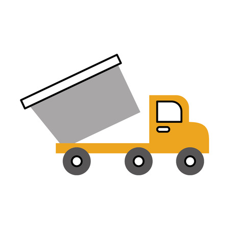 dump truck construction vehicle isolated icon vector illustration designのイラスト素材