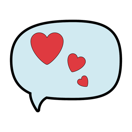 Speech bubble with hearts icon over white background vector illustration.のイラスト素材