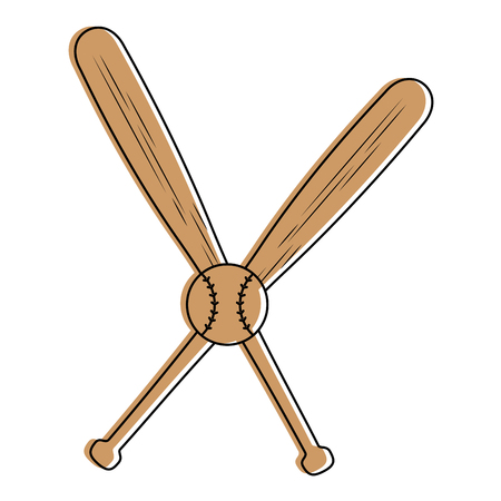 baseball bats and ball  icon over white background vector illustrationのイラスト素材