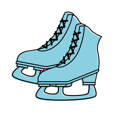 Ice skates icon over white background vector illustrationのイラスト素材