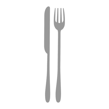 fork and knife icon over white background vector illustrationのイラスト素材