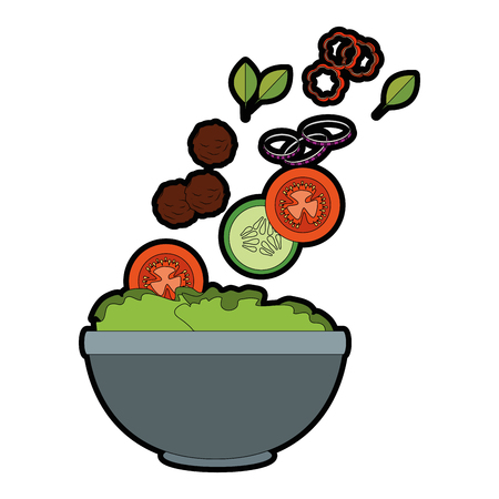 healthy salad icon over white background vector illustrationのイラスト素材