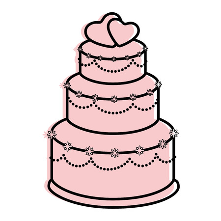 Cute wedding cake icon vector illustration graphic designのイラスト素材