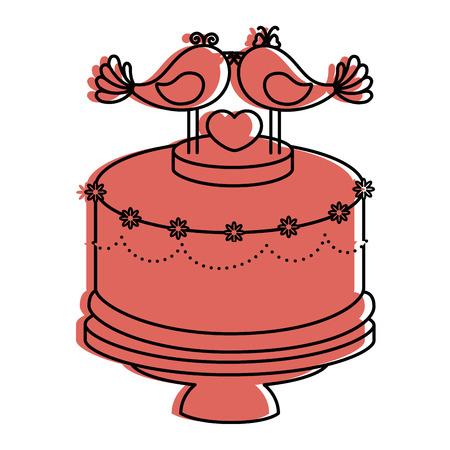 Cute wedding cake icon vector illustration graphic designのイラスト素材