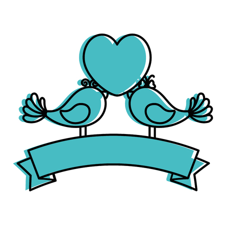 Cute couple of birdies icon vector illustration graphic designのイラスト素材