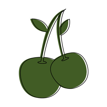 Cherries sweet fruits icon vector illustration graphic designのイラスト素材