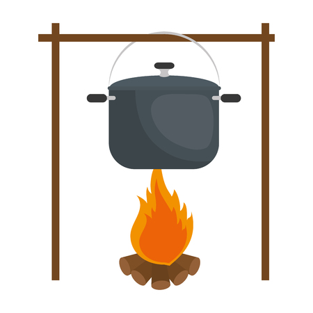 Steel cooking pot icon vector illustration graphic designのイラスト素材