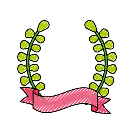 Wreath leafs crown icon vector illustration designのイラスト素材