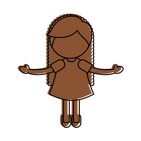 Cute little girl character vector illustration designのイラスト素材