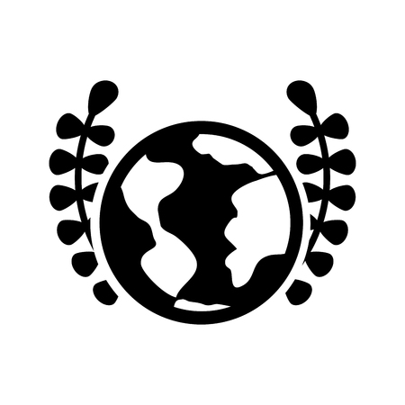 world planet with wreath vector illustration designのイラスト素材