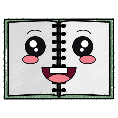 notebook school character vector illustration designのイラスト素材