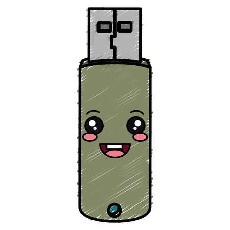 usb memory character vector illustration designのイラスト素材