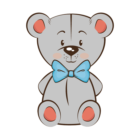 cartoon bear animal icon over white background colorful design vector illustrationのイラスト素材