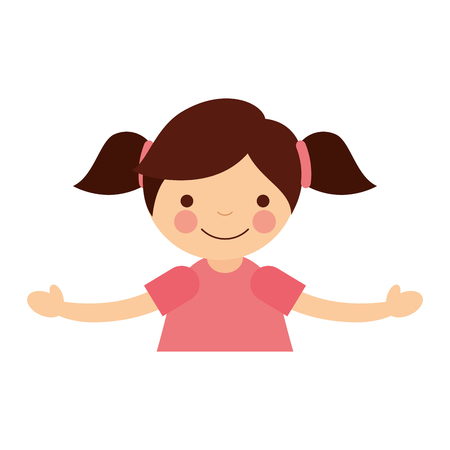 cute little girl character vector illustration designのイラスト素材