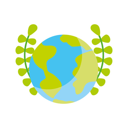 world planet with wreath vector illustration designのイラスト素材