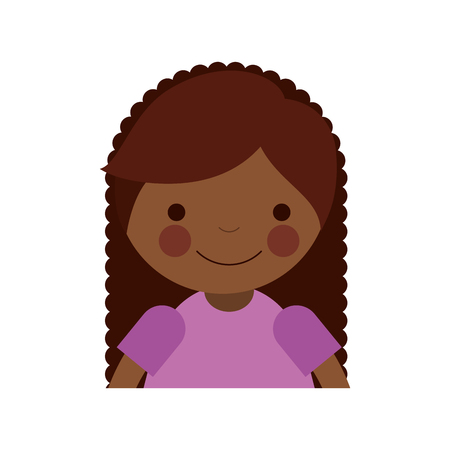 cute little black girl character vector illustration designのイラスト素材